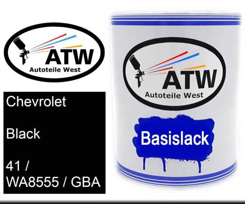 Chevrolet, Black, 41 / WA8555 / GBA: 1L Lackdose, von ATW Autoteile West.
